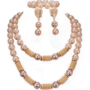 4ujewelry Dubai Colier de Aur Pentru Femei Cristal Bijuterii Tradiționale Africane Petrecere de Seara Colier Set