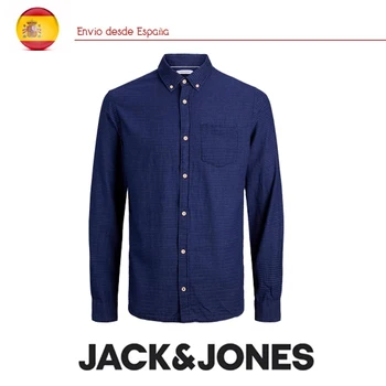 Jack & Jones barbati din bumbac tricou JJByron în Culoare Albastru Închis cu dungi efect Slim Fit Casual fashion Casual